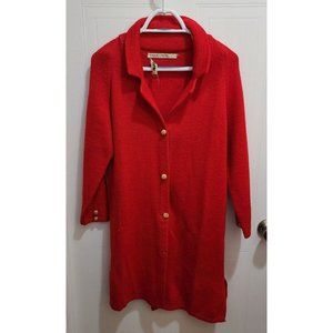 Vtg 1960s I.MAGNIN & Co Women’s Button Up Sweater Jacket 100% Virgin Wool Red S